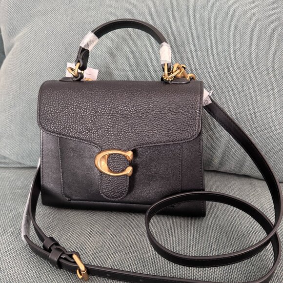 coach tabby 20 top handle in black 636